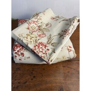 Vintage Tan & Pink Floral Fabric Scraps 3 Pieces READ DESCRIPTION